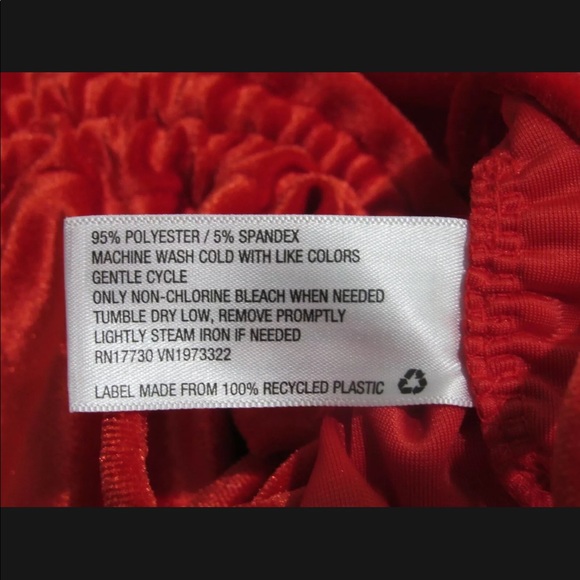 Women’s Long Sleeve Ruched Red Velvet Bodycon Dress, Size Large - Picture 5 of 6